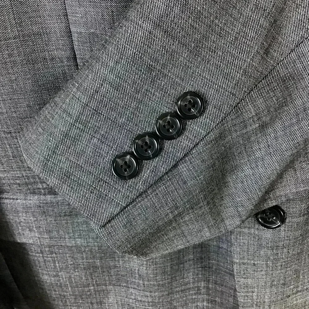 Men's Chaps Sport Coat Jacket Blazer 44L Long 100% Wool Heathered Gray Vented